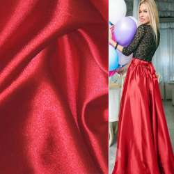 Атлас стрейч шамус малиновый, ш.150