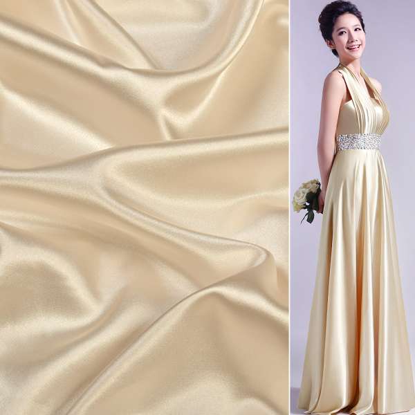 Атлас стрейч шамус бежево-сірий, ш.150