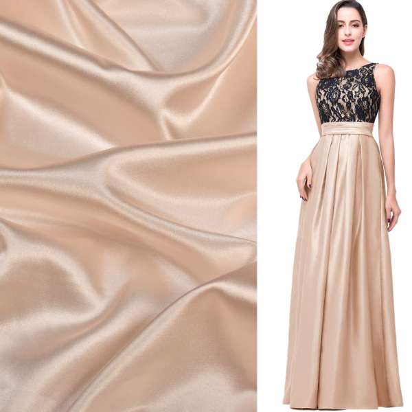 Атлас стрейч шамус димчасто-бежевий, ш.150