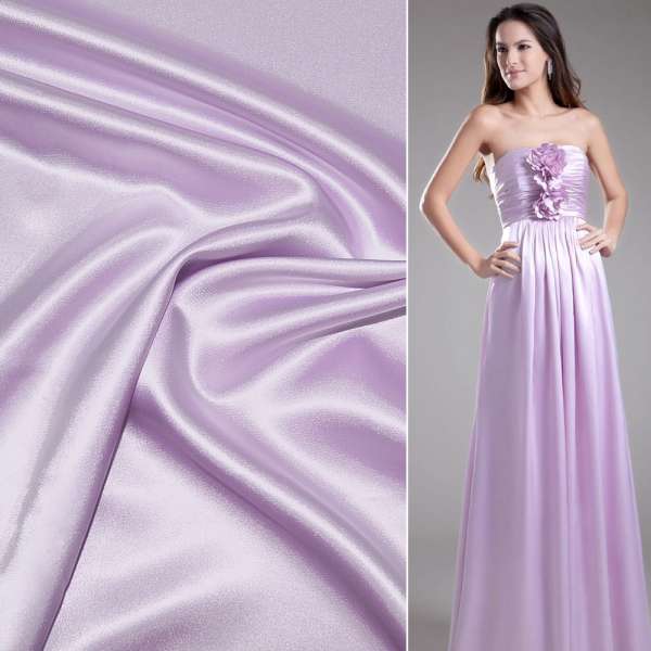 Атлас стрейч шамус бузковий світлий, ш.150