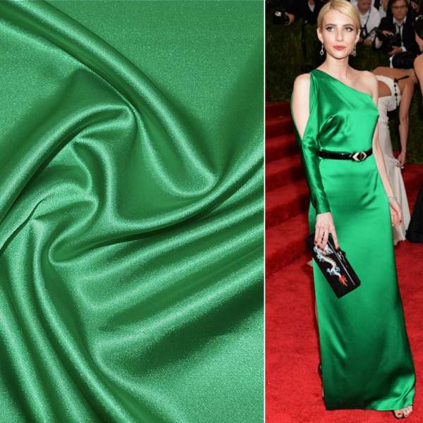 Атлас стрейч шамус зелений (трава), ш.150