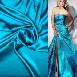 Атлас стрейч шамус морская волна, ш.150