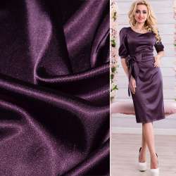 Атлас стрейч шамус фиолетовый с бордовым оттенком, ш.150