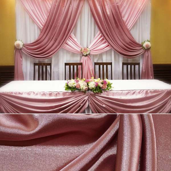 Атлас стрейч шамус розовый пл.130 г/м ш.150