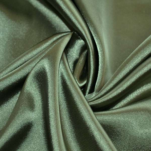 Атлас стрейч шамус зеленый темный пл.130 г/м ш.150