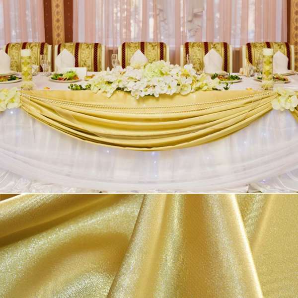 Атлас стрейч шамус золотисто-жовтий щл.130 г/м ш.150