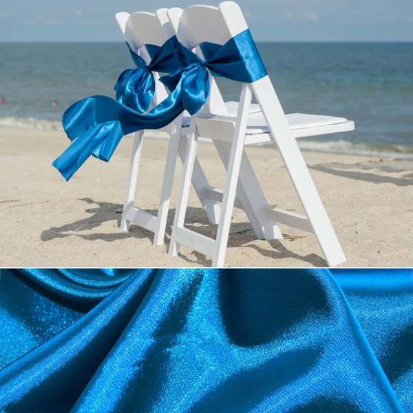 Атлас стрейч шамус сине-голубой пл.130 г/м ш.150