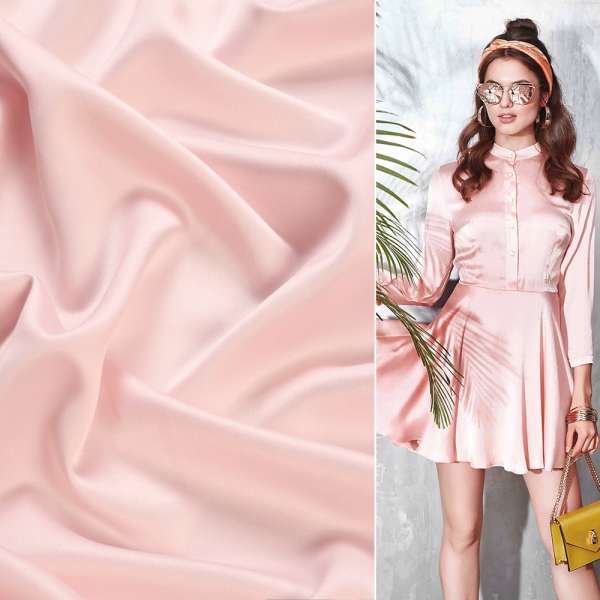 Шелк японский стрейч розово-персиковый, ш.150