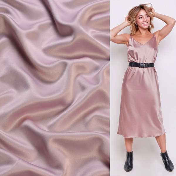 Шовк японський стрейч рожево-сірий, ш.150