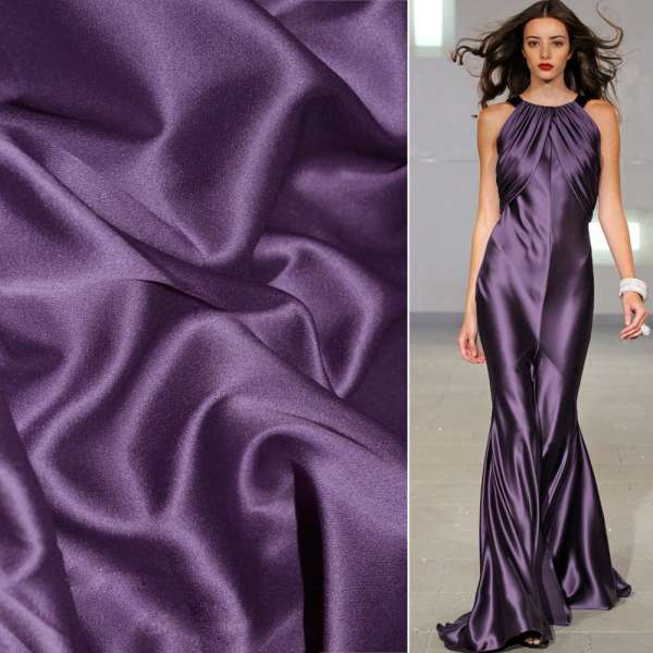 Шелк японский стрейч фиолетово-серый, ш.150