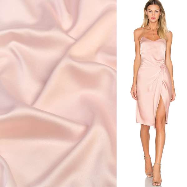 Шовк японський стрейч молочно-рожевий, ш.150