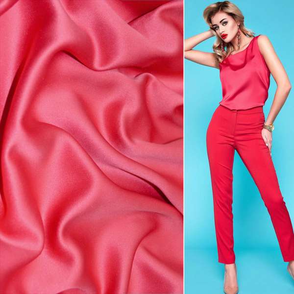 Шелк японский стрейч красно-малиновый, ш.150