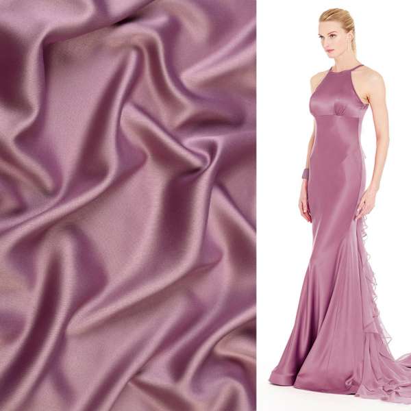 Шелк японский стрейч розово-сиреневый, ш.150