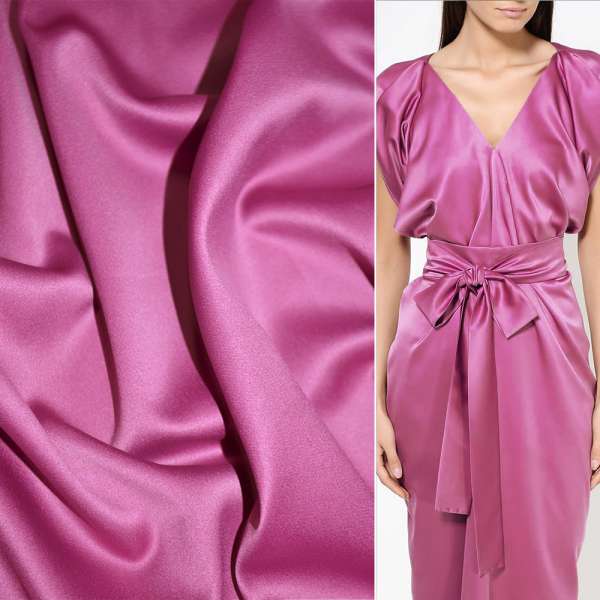 Шелк японский стрейч розовато-лиловый, ш.150