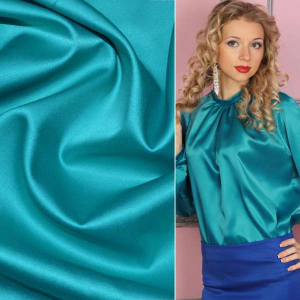 Шелк японский стрейч бирюзовый, ш.150