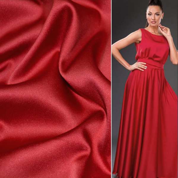 Шелк японский стрейч красный темный, ш.150