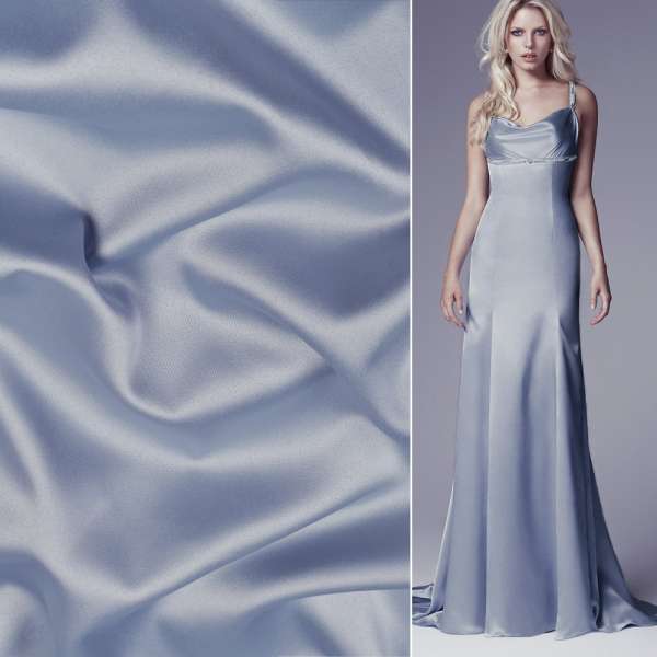 Шелк японский стрейч голубой с серым оттенком, ш.150