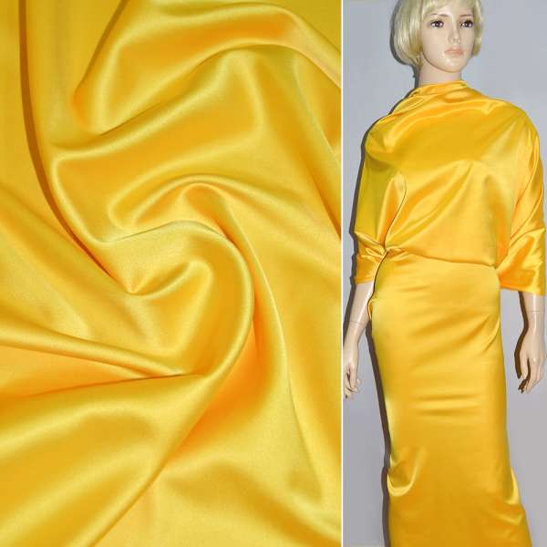 Шелк японский стрейч желто-оранжевый, ш.150