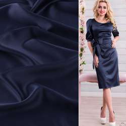 Шелк японский стрейч синий темный, ш.150