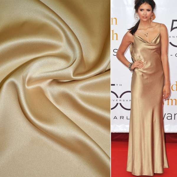 Шелк японский стрейч бежево-золотистый, ш.150