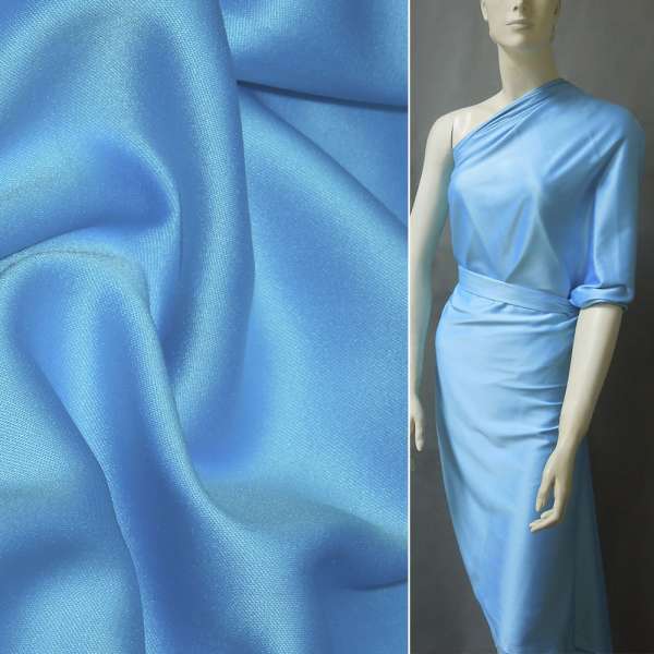 Шелк японский стрейч голубой матовый, ш.150