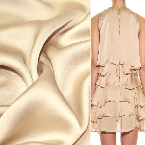 Шовк японський кремовий з рожевим відтінком, ш.150