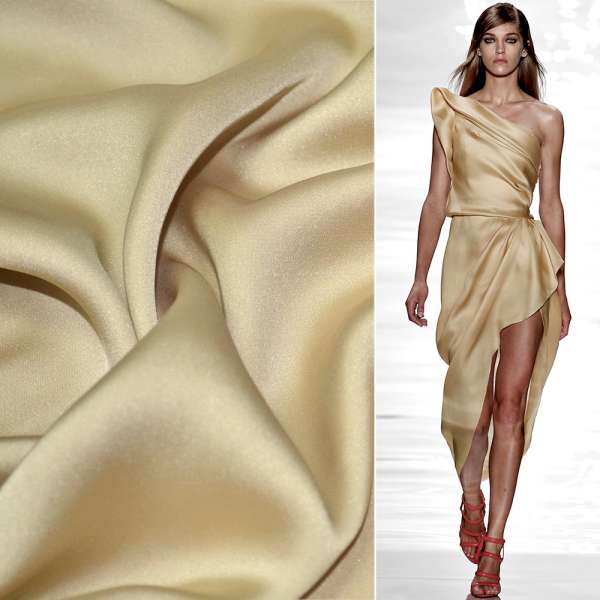 Шовк японський бежевий світлий з сірим відтінком, ш.150