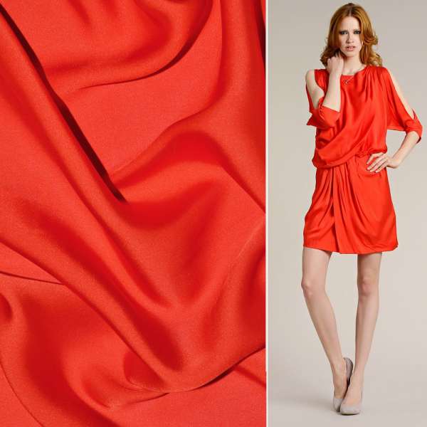 Шовк японський червоно-помаранчевий (червоний відтінок), ш.150