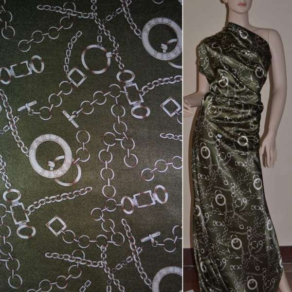 Атлас стрейч шамус болотный с цепями ш.120