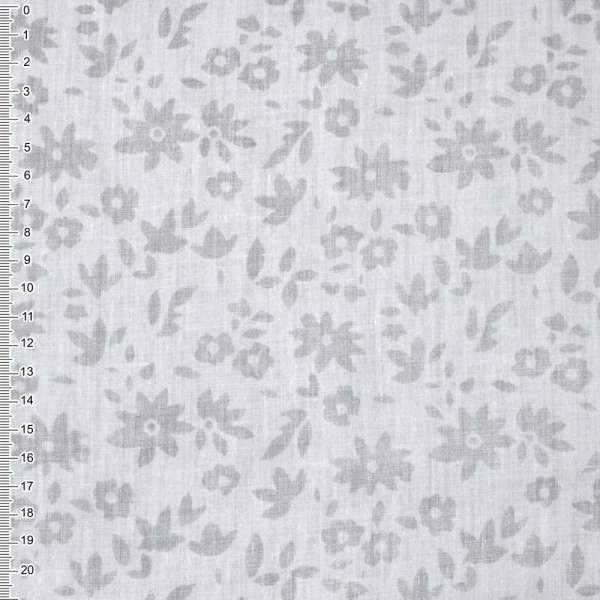 Батист деворе белый в цветы ш.150