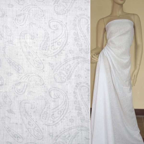 Батист деворе белый в огурцы ш.140