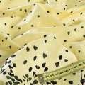 Батист деворе желтый светлый в черные розы купон, ш.140