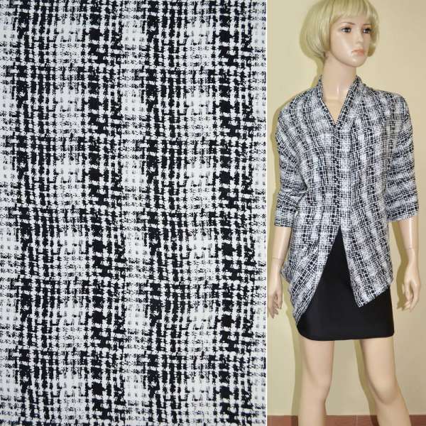 Батист діллон білий в чорну клітину ш.142