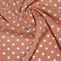 Батист диллон коралловый в белый горох ш.142