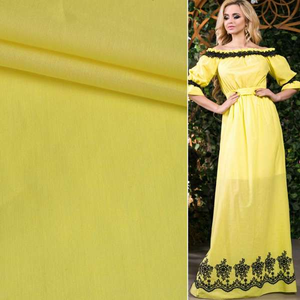 Батист желтый ш.140