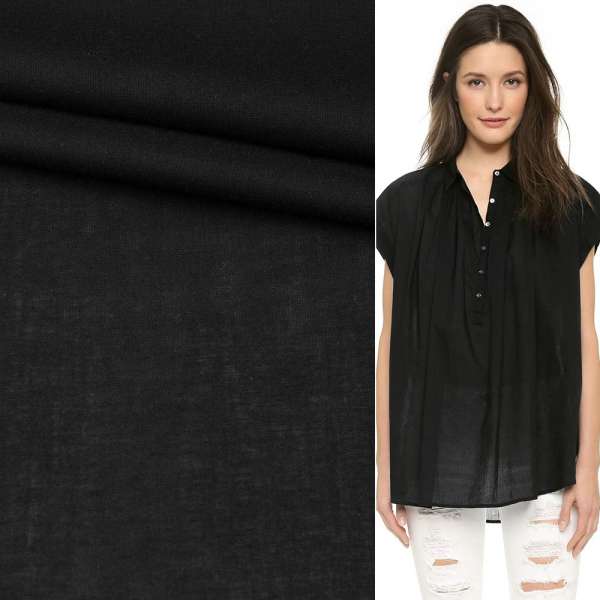 Батист черный ш.145