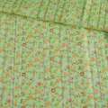 Батист з мережкою салатовий в дрібні квіти, ш.140