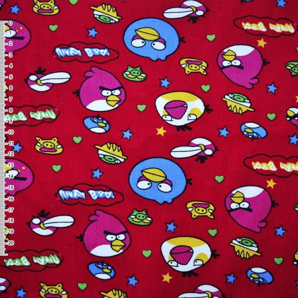 Мікровельвет червоний Angry Birds ш.110