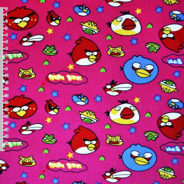 Мікровельвет малиновий Angry Birds ш.110