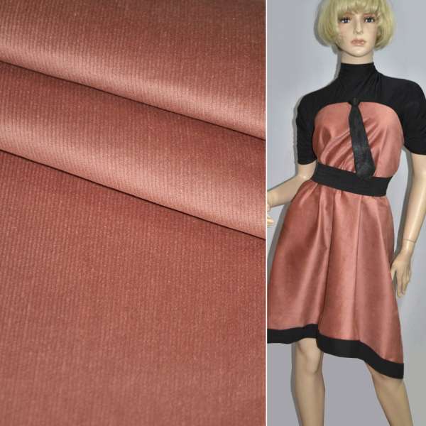 Микровельвет стрейч терракотовый светлый с розовым оттенком ш.150