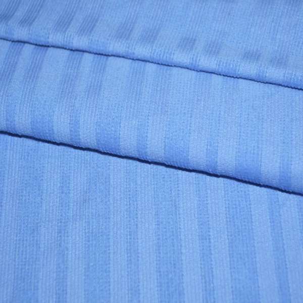 Микровельвет стрейч голубой в полоску ш.140