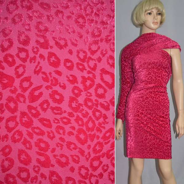 Оксамит краплі на трикотажі малиновий ш.165