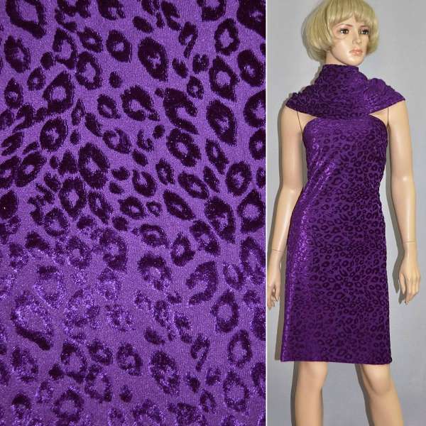 Оксамит краплі на трикотажі фіолетовий ш.165