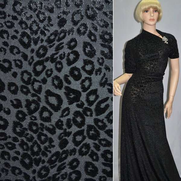 Оксамит краплі на трикотажі чорний ш.162