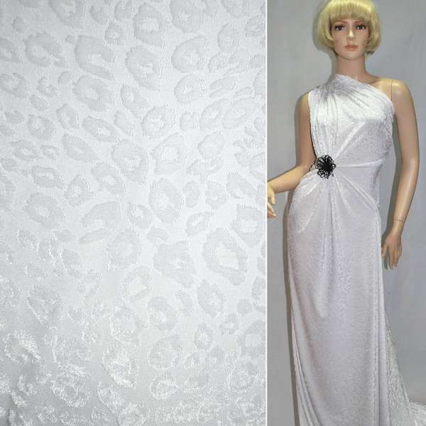 Бархат капли на трикотаже белый ш.165