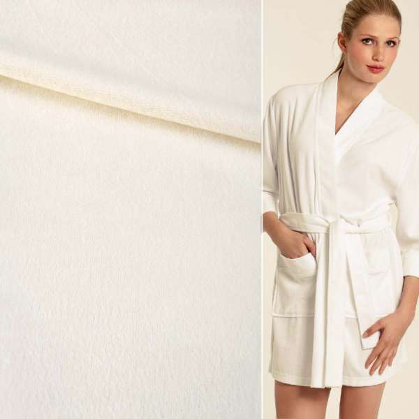 Велюр стрейч спорт молочний ш.190