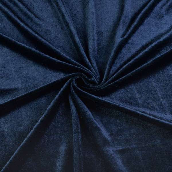 Велюр стрейч синий темный, ш.170