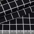 Репс віскозний чорний в білі квадрати (2см) ш.150