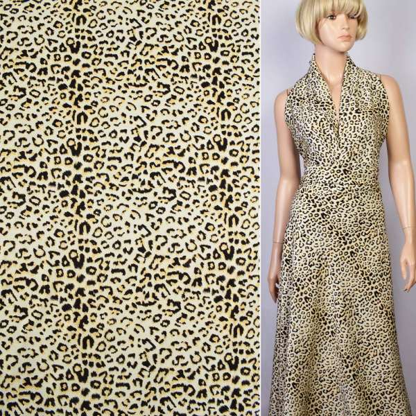 Репс бежевий в коричнево-руді леопардові плями ш.155