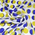Віскоза молочна з жовто синіми м'ячами ш.145